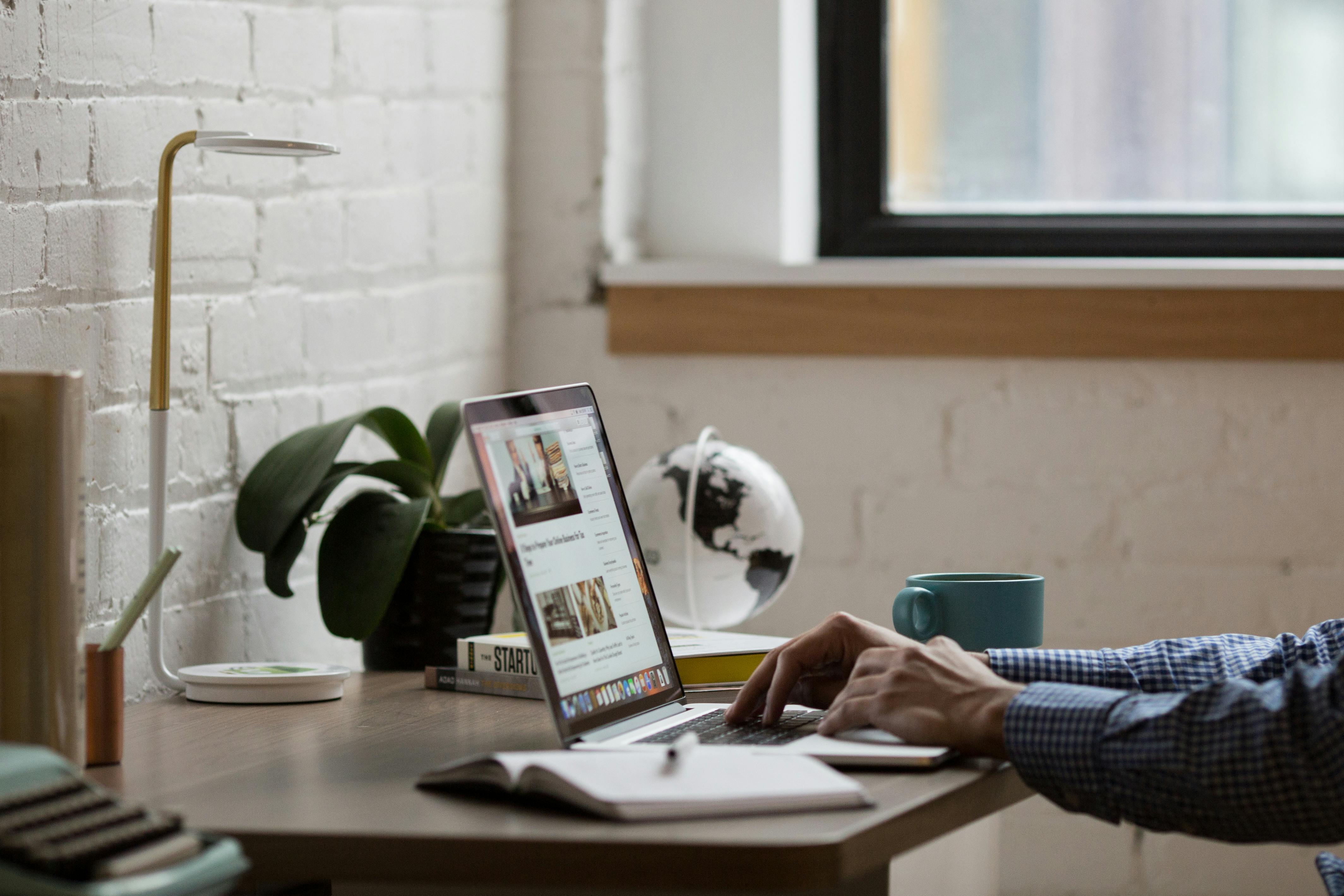 Founder working at desk